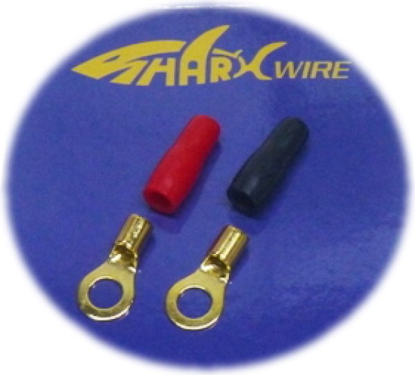 画像1: 特注品！SHARKWIRE リング端子 10LUG/6φ 赤黒各1個入り(10〜12AWG用) (1)